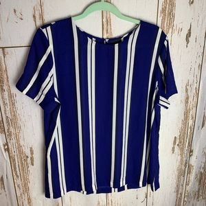 Worthington verve violet stripe blouse